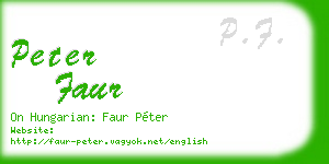 peter faur business card