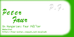 peter faur business card